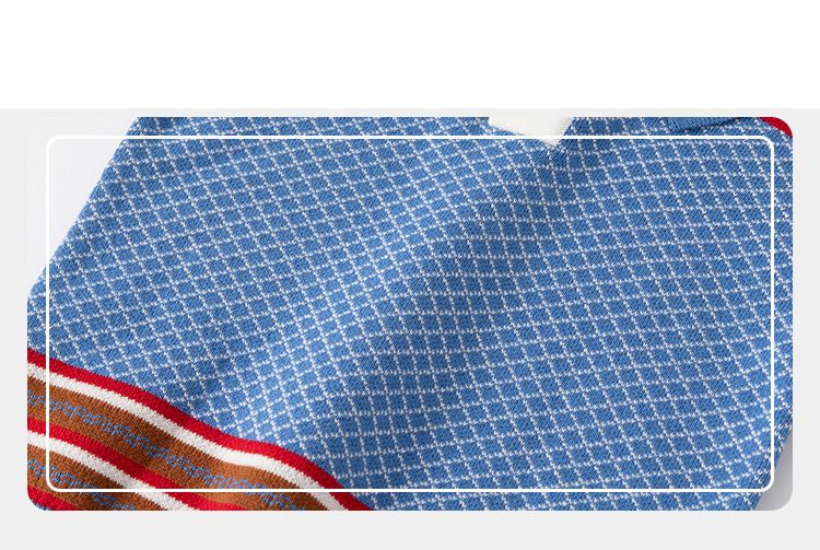 100% Cotton Kids Pullover Turn Down Collar Long Sleeve Boys Sweaters-Blue