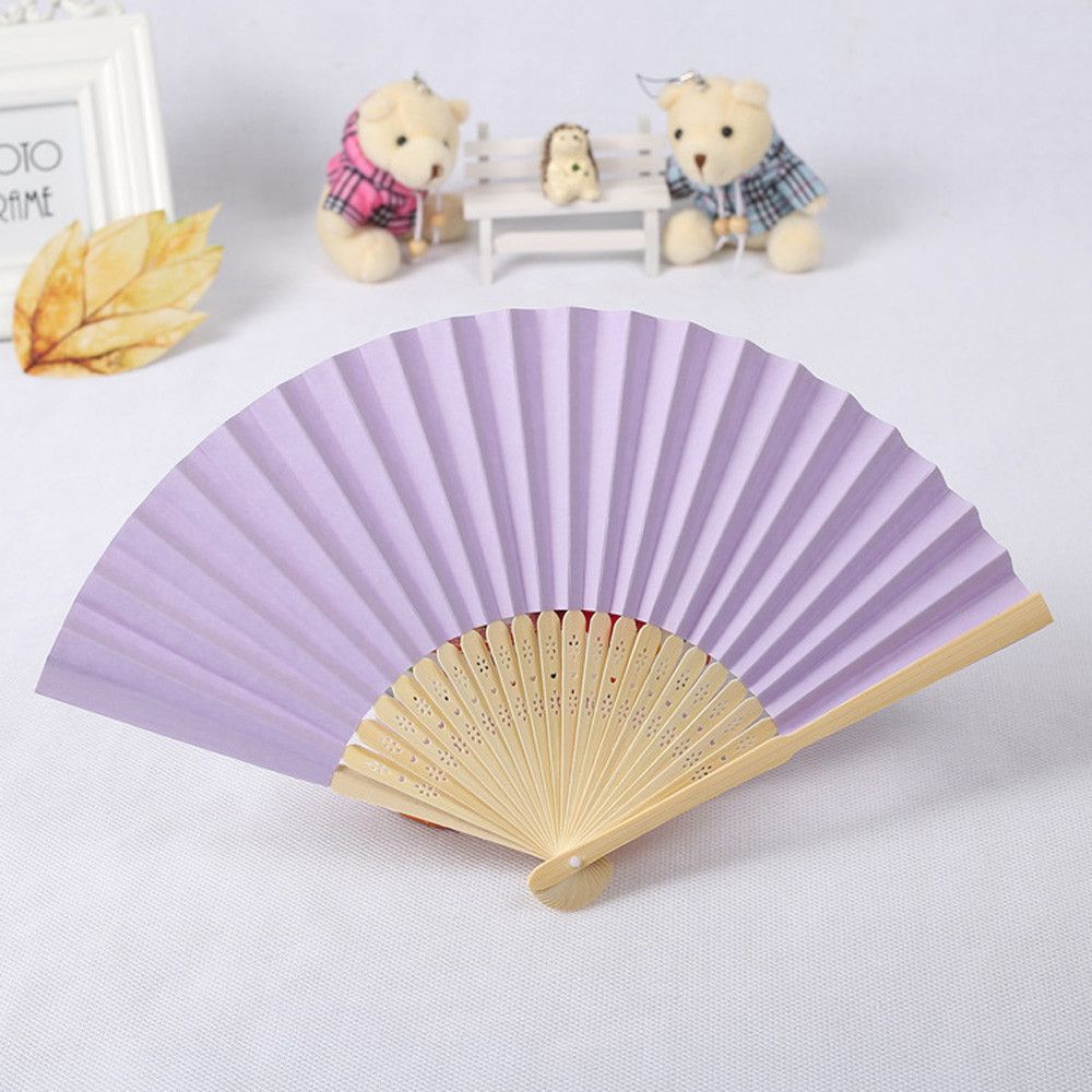 #10 Party Lace Folding Pattern Wedding Hand Silk Folding Fan Paper Dance New 7 Solid Folding Inch Held Multicolor Color Fan