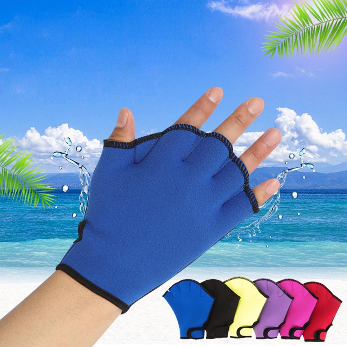 Webbed Swimming Gloves Aquatic Traning Paddles Water Resistance Diving Hand Paddles for Swimming Diving Training