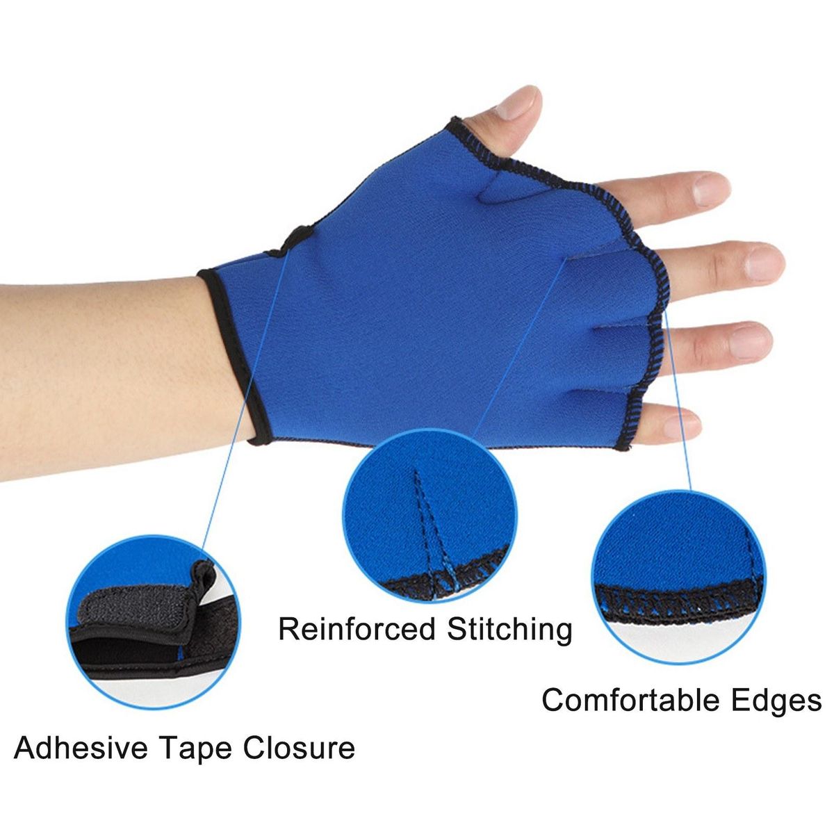 Webbed Swimming Gloves Aquatic Traning Paddles Water Resistance Diving Hand Paddles for Swimming Diving Training