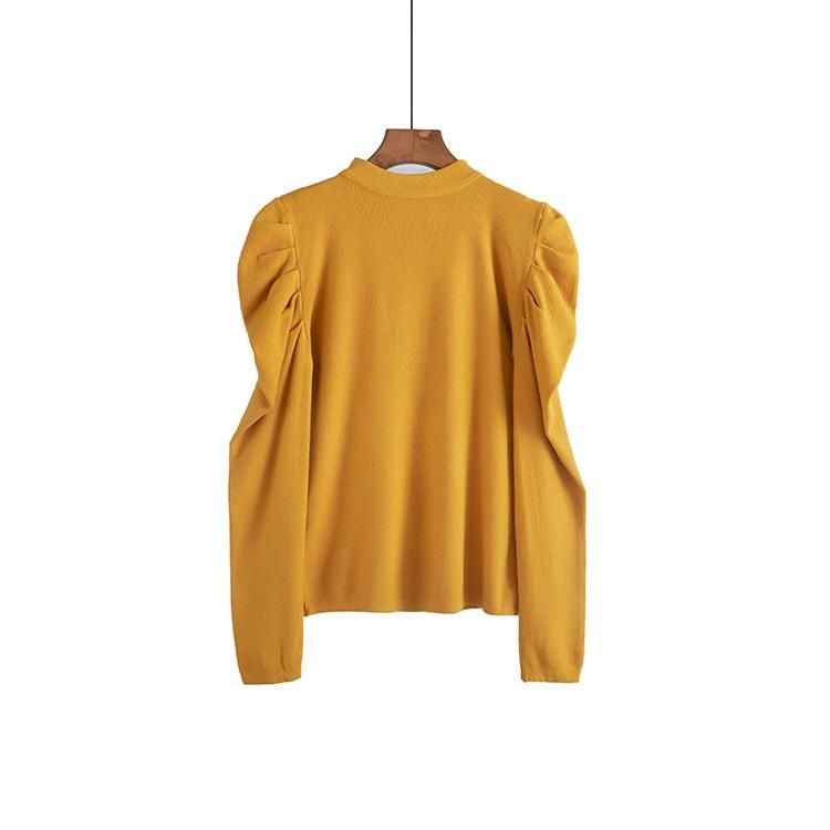 Korea Dongmen 2020 Spring and Autumn New Bubble Sleeve Round Neck Long Sleeve Pullover Versatile