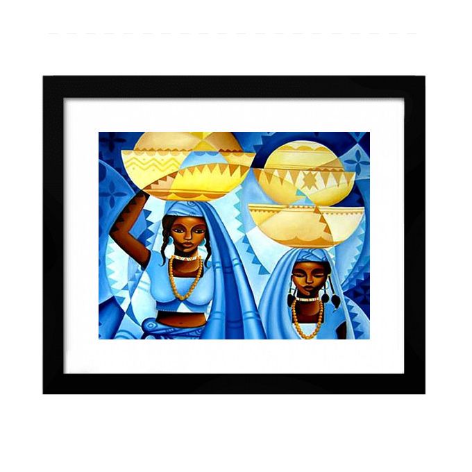 Life Of Fulanis Abstract Drawing Wall Frame
