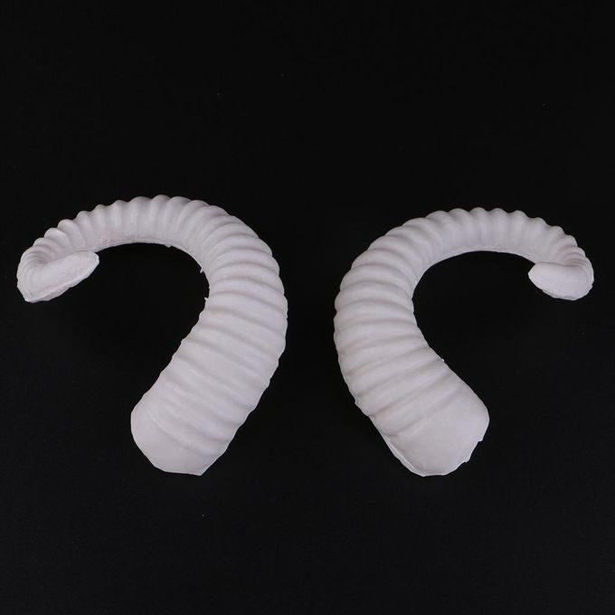 White Sinister Ram Horns Gothic Hair Headpiece Headband Ornament