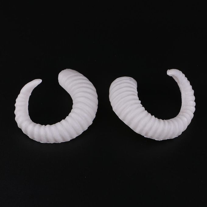 White Sinister Ram Horns Gothic Hair Headpiece Headband Ornament