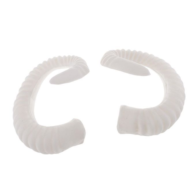 White Sinister Ram Horns Gothic Hair Headpiece Headband Ornament
