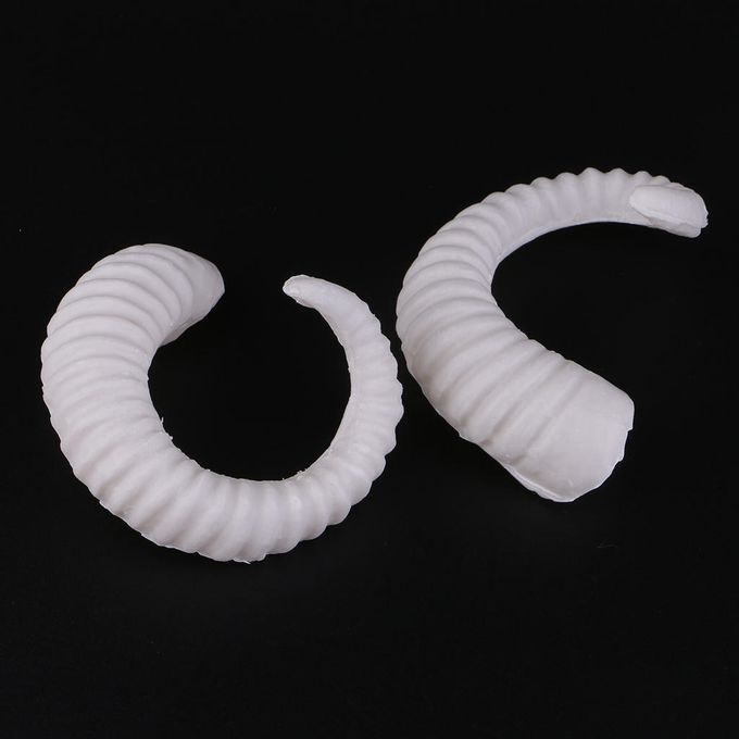 White Sinister Ram Horns Gothic Hair Headpiece Headband Ornament