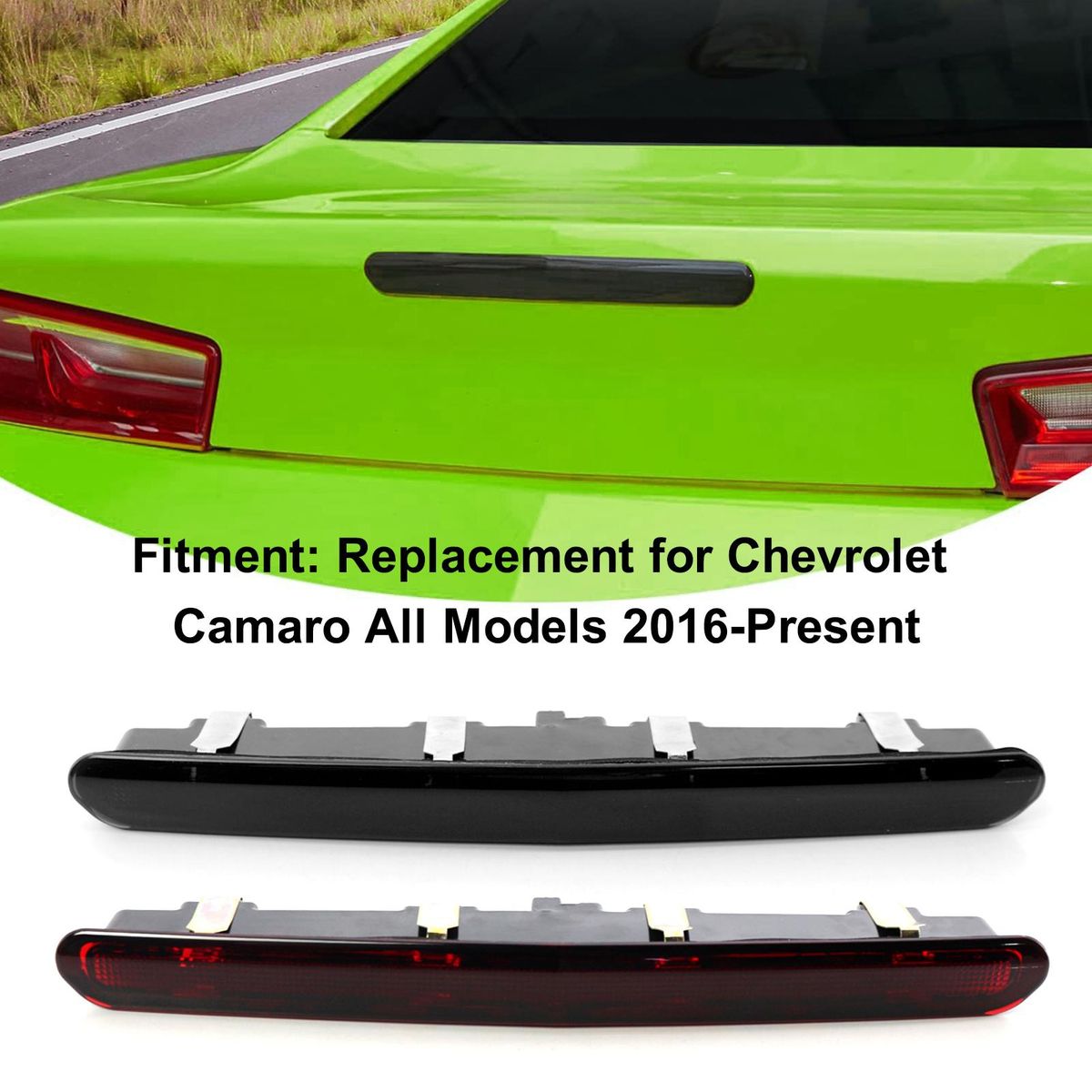 Brake Light, Car Rear LED High Mount Stop Lamp Replacement for Chevrolet Camaro All Models 2016-Present, 84330249, 84776577, 84468410