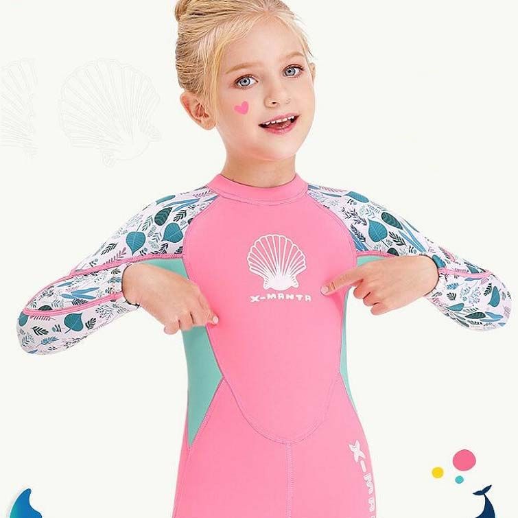 Shell Pattern Children Diving Suit One-piece Swimsuit Snorkeling Surfing Anti-jellyfish Clothing