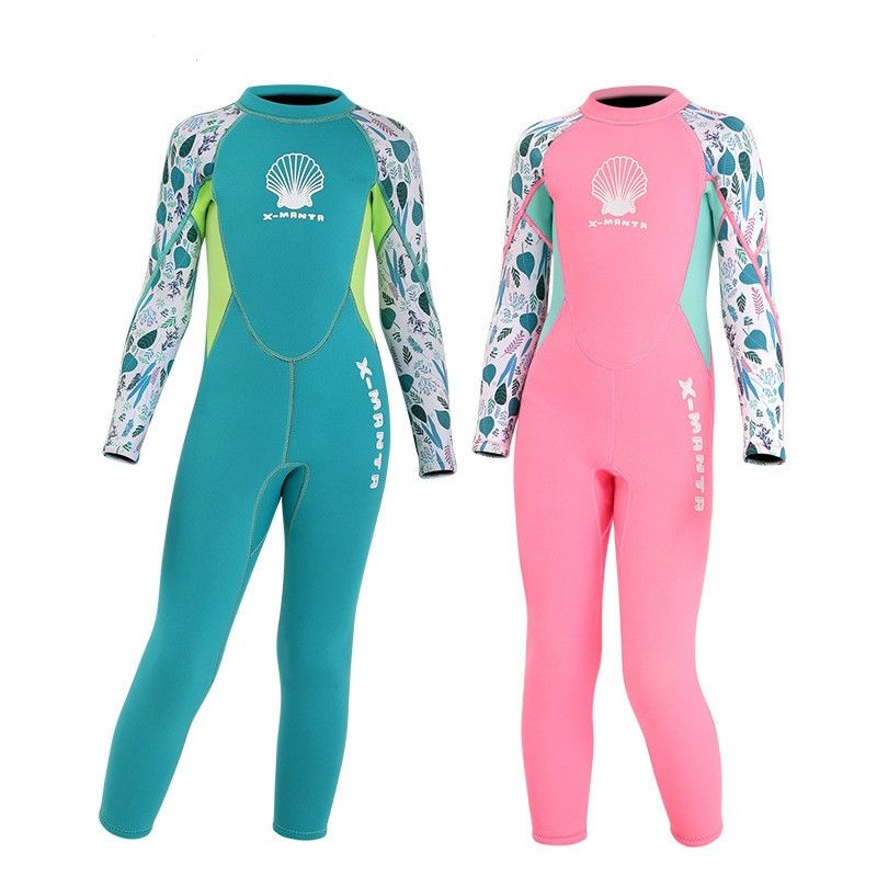 Shell Pattern Children Diving Suit One-piece Swimsuit Snorkeling Surfing Anti-jellyfish Clothing
