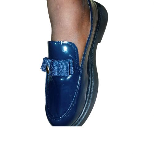 Boys Corporate Glossy Shoes-Navy/Blue