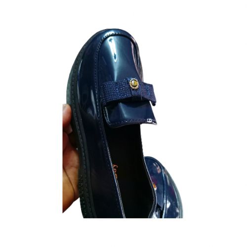 Boys Corporate Glossy Shoes-Navy/Blue