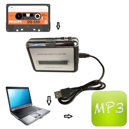 EZCAP Micro USB Analog Tape Cassette To MP3 Digital For PC Audio Converter Capture English Song Walman Music Player CUIII