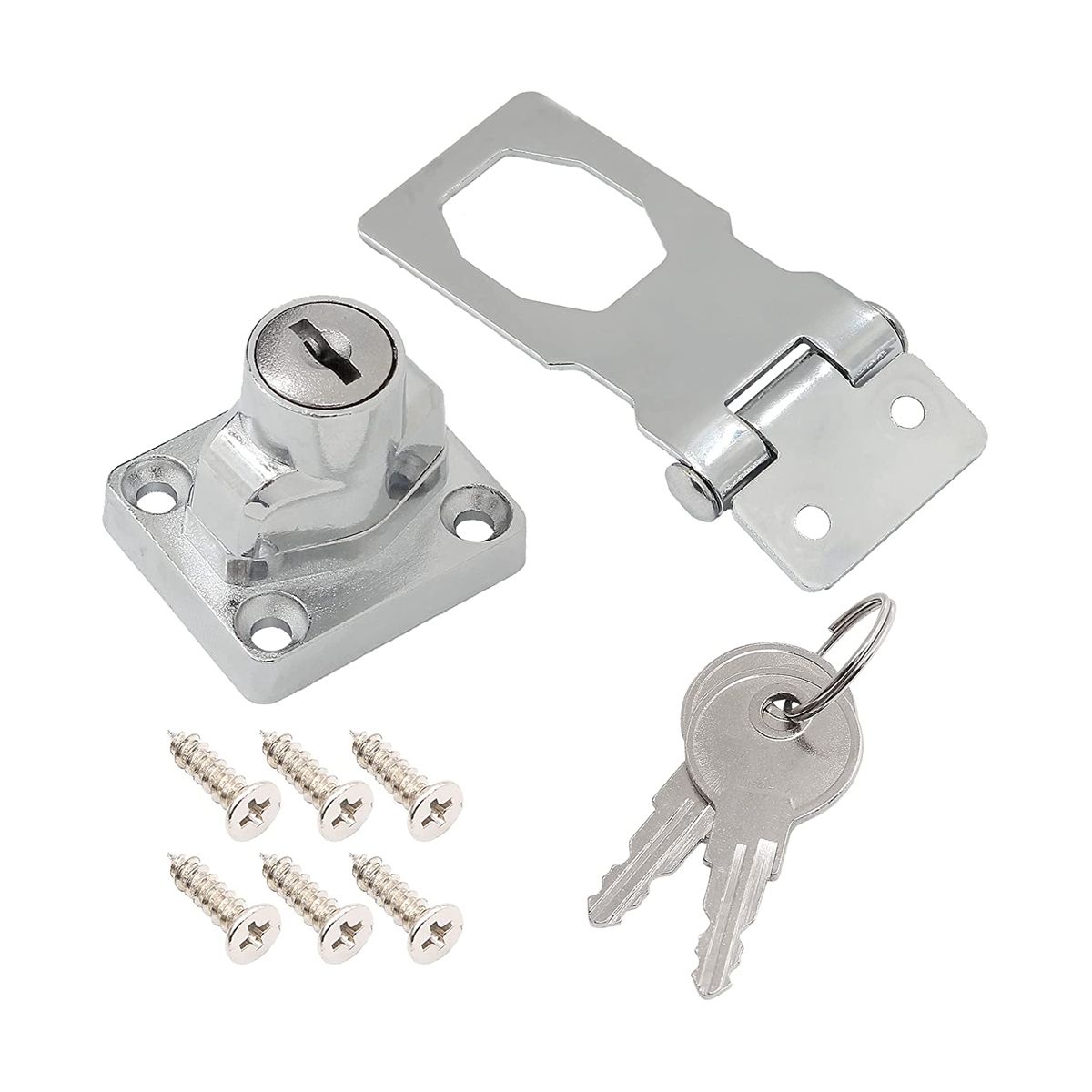 4 Pcs Keyed Hasp Locks 25 Inch Twist Knob Keyed Locking Hasp Metal Safety Hasp Latches Keyed Different