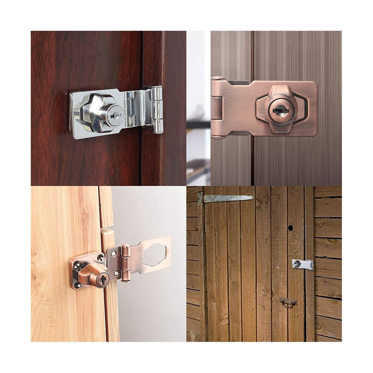 4 Pcs Keyed Hasp Locks 25 Inch Twist Knob Keyed Locking Hasp Metal Safety Hasp Latches Keyed Different