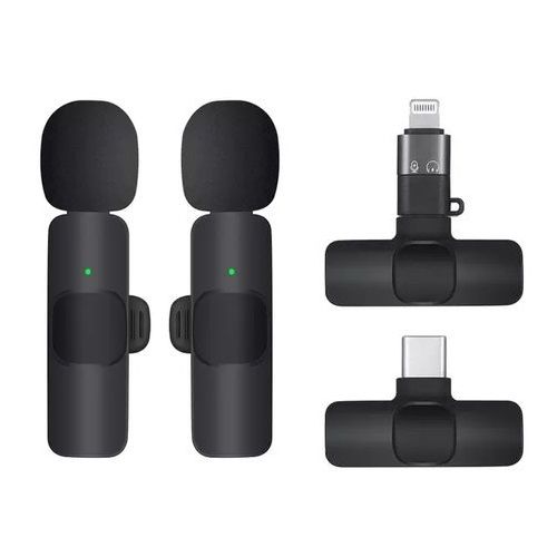 Dual Mic Wireless Lavalier Microphone For IPhone & Type C