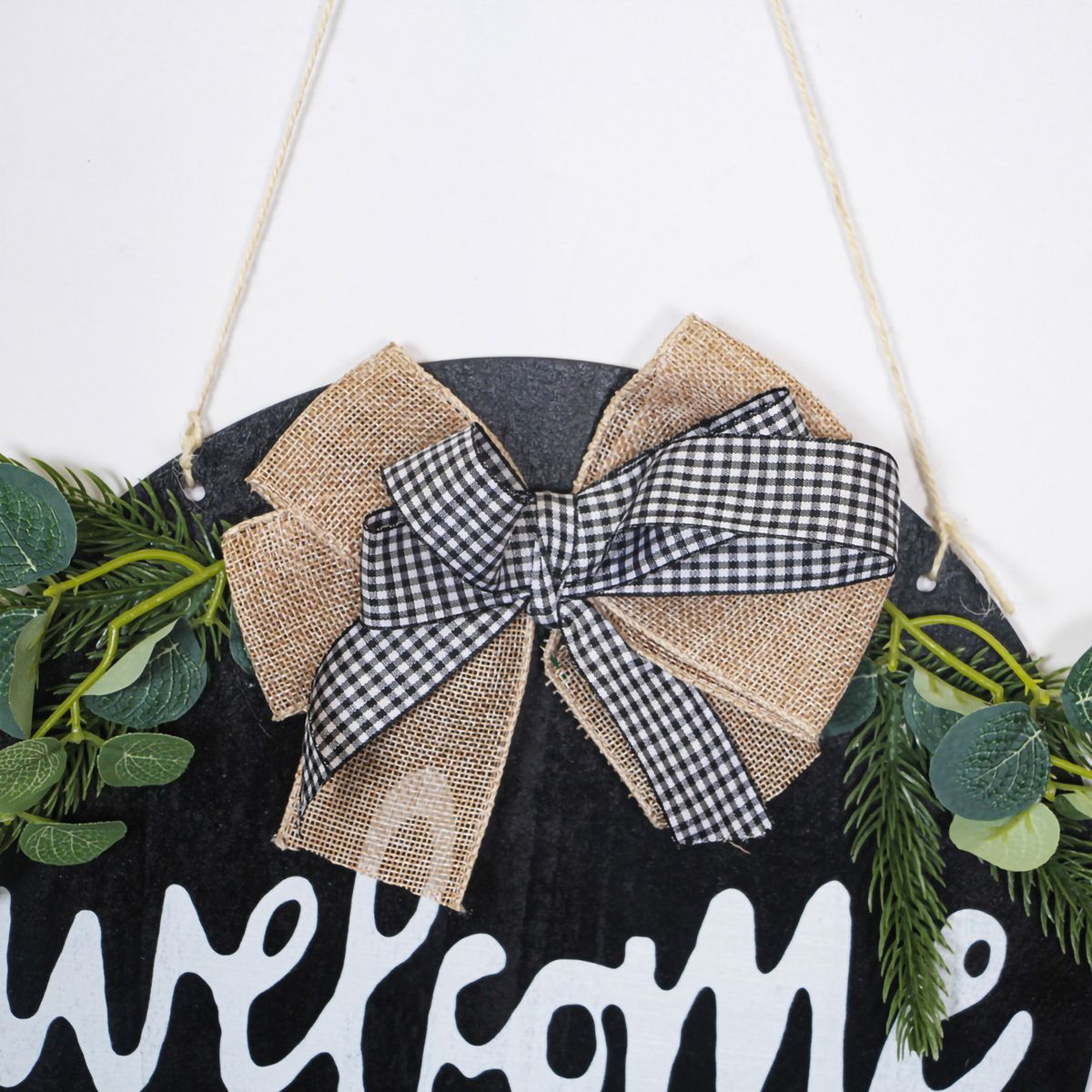 Welcome Sign Welcome Front Door Round Wood Sign Hanging