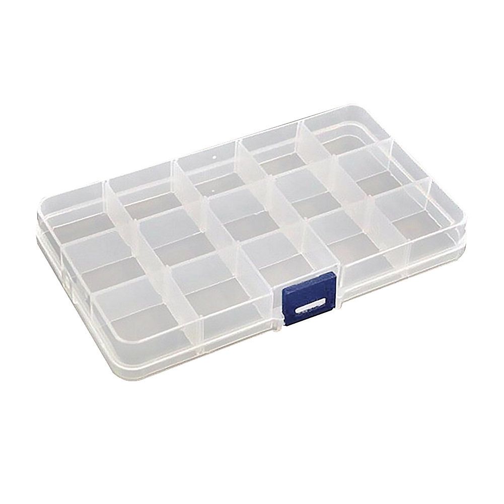Clear 10/15/24 Grids Jewelry Storage Box Pills Organizer-