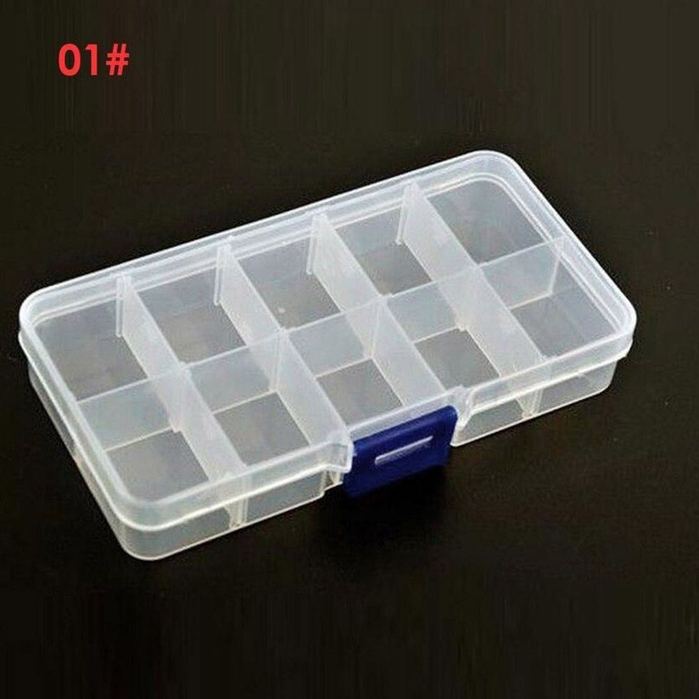 Clear 10/15/24 Grids Jewelry Storage Box Pills Organizer-