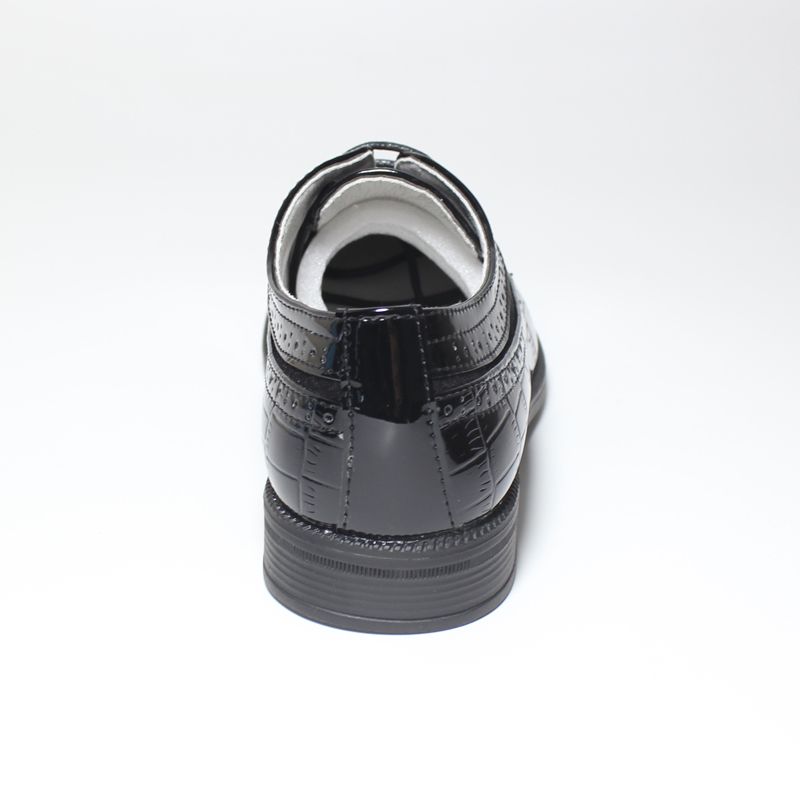 Classic Boys Formal Shoes Black Patent Leather Anti-slip Brogue