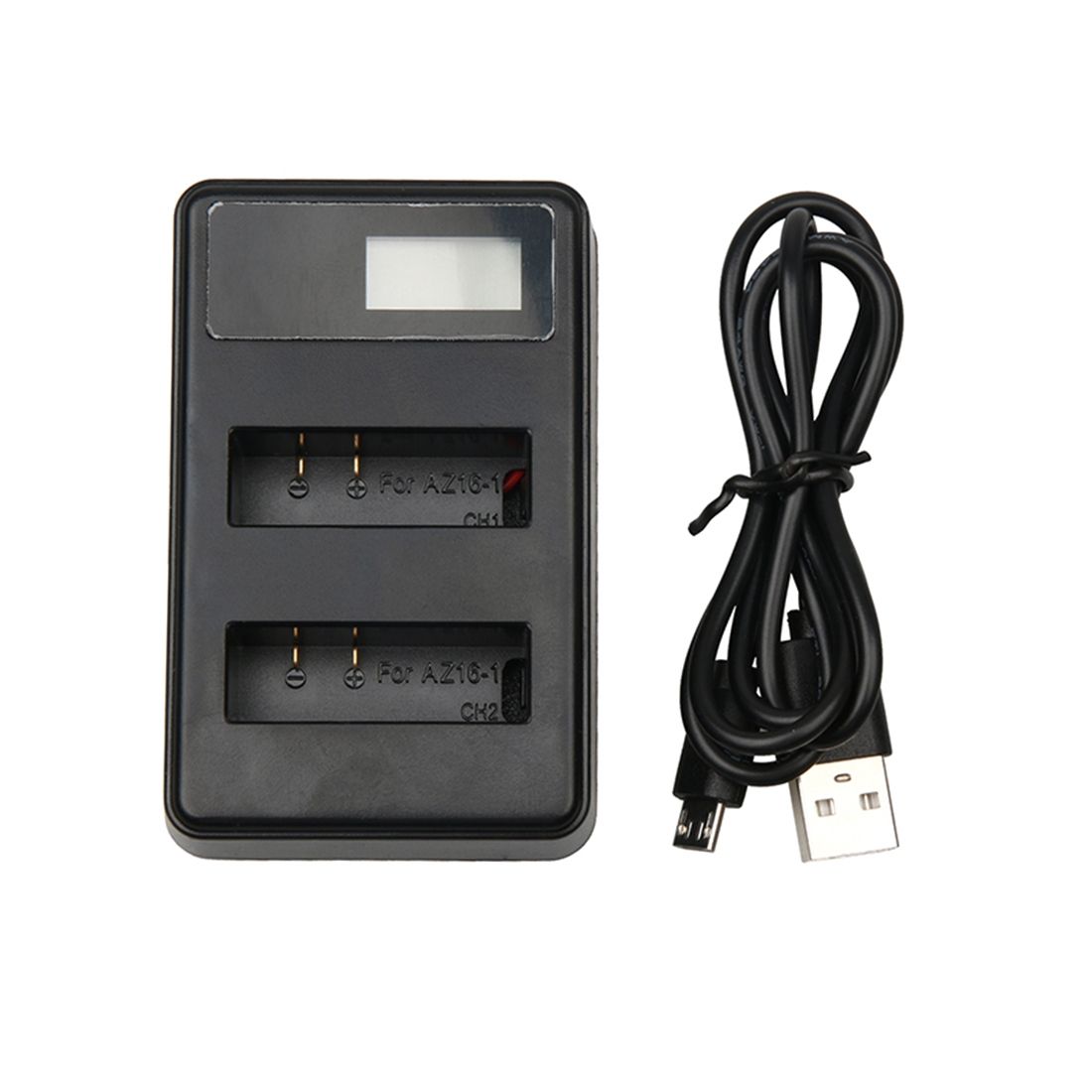 Xiaoyi 4K Sport Camera LCD Screen Dual Batteries Charger With USB Cable, Displays Charging Capacity (XM47)