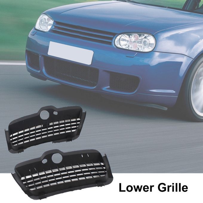 2Pcs Lower Grille Heat-resistant Anti-scratch Black-Black