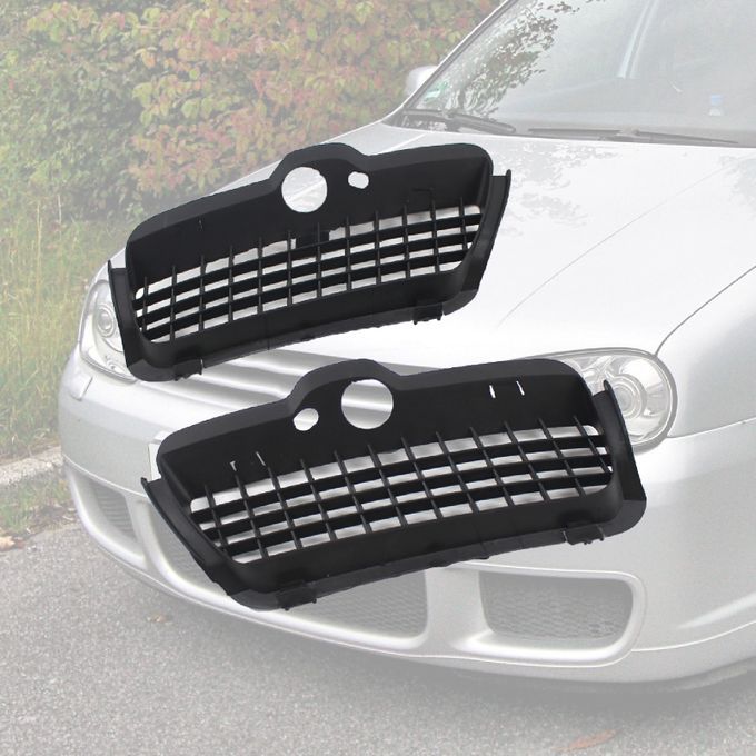 2Pcs Lower Grille Heat-resistant Anti-scratch Black-Black
