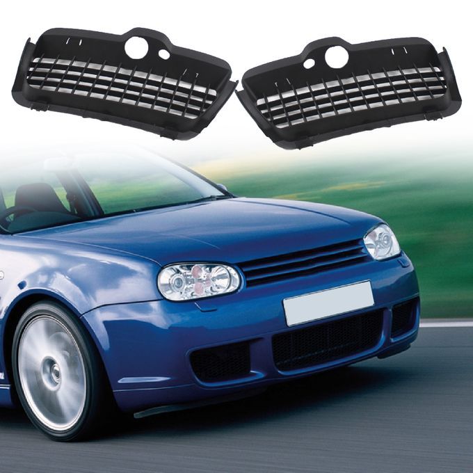 2Pcs Lower Grille Heat-resistant Anti-scratch Black-Black