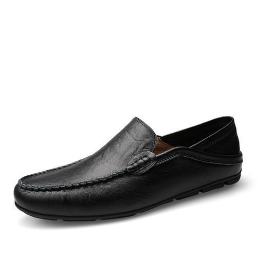 Big Size 37-47 PU Leather Shoes Men Casual Moccasins-Black