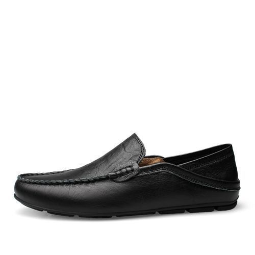 Big Size 37-47 PU Leather Shoes Men Casual Moccasins-Black