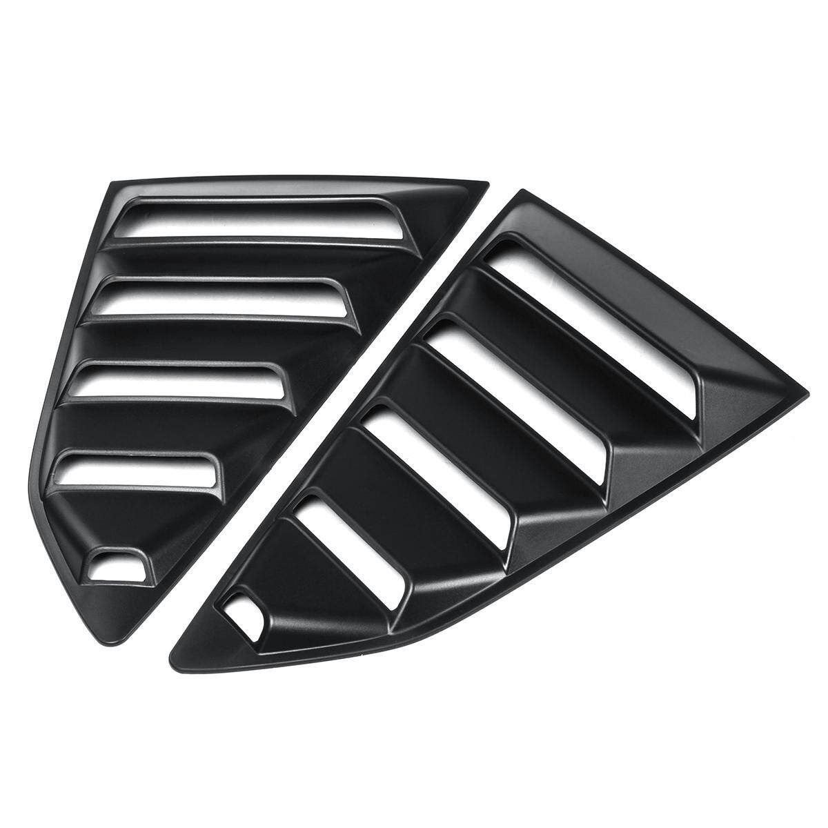 Matt Black Side Window 1/4 Quarter Louver Cover Vents For 2016-2018 Chevy Camaro