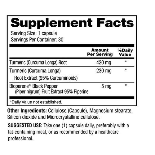 Turmeric Curcumin With Black Pepper 30 Capsules