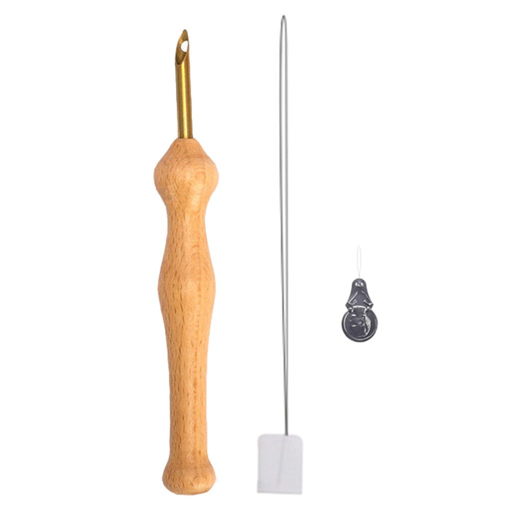 DIY Embroidery Pen Punch  Felting Threader Set Wooden Handle