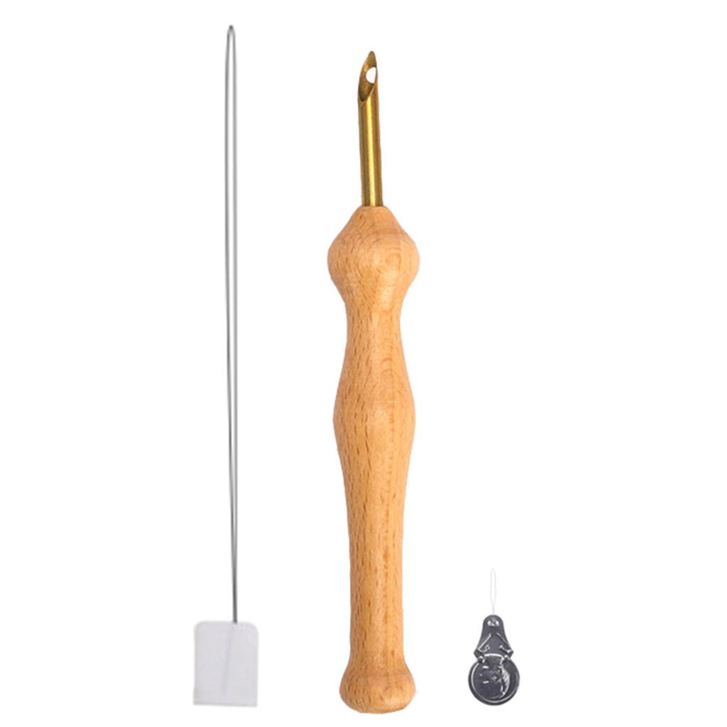 DIY Embroidery Pen Punch  Felting Threader Set Wooden Handle