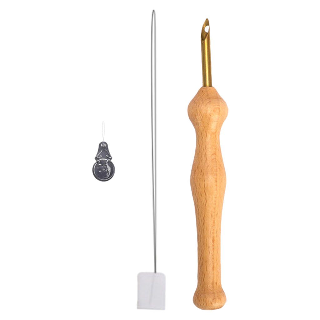 DIY Embroidery Pen Punch  Felting Threader Set Wooden Handle