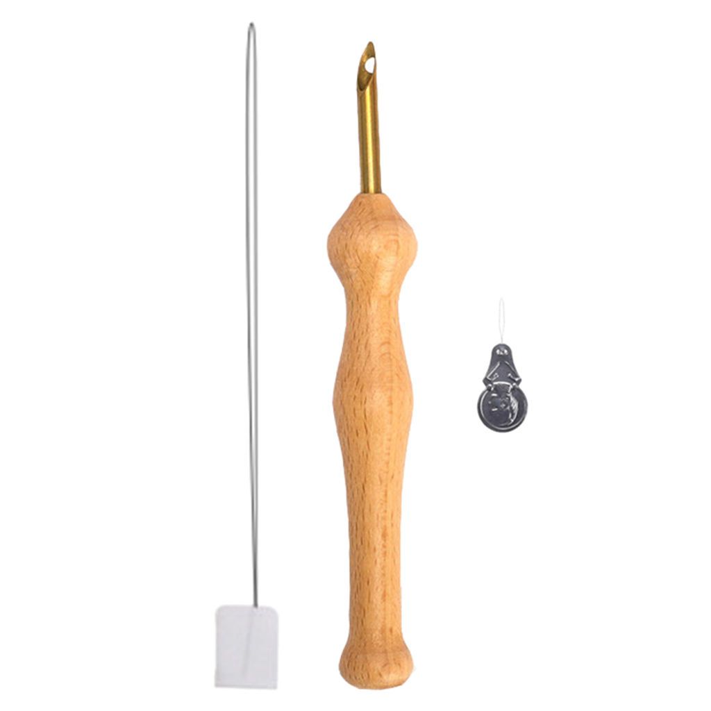DIY Embroidery Pen Punch  Felting Threader Set Wooden Handle