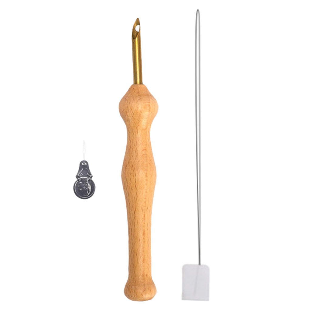 DIY Embroidery Pen Punch  Felting Threader Set Wooden Handle