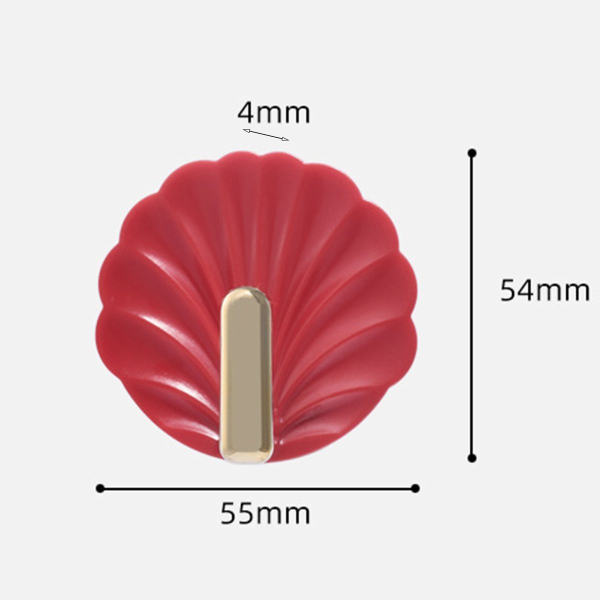 4Pcs Wall Hooks Home Keys Small Items Stick Door Hooks Red