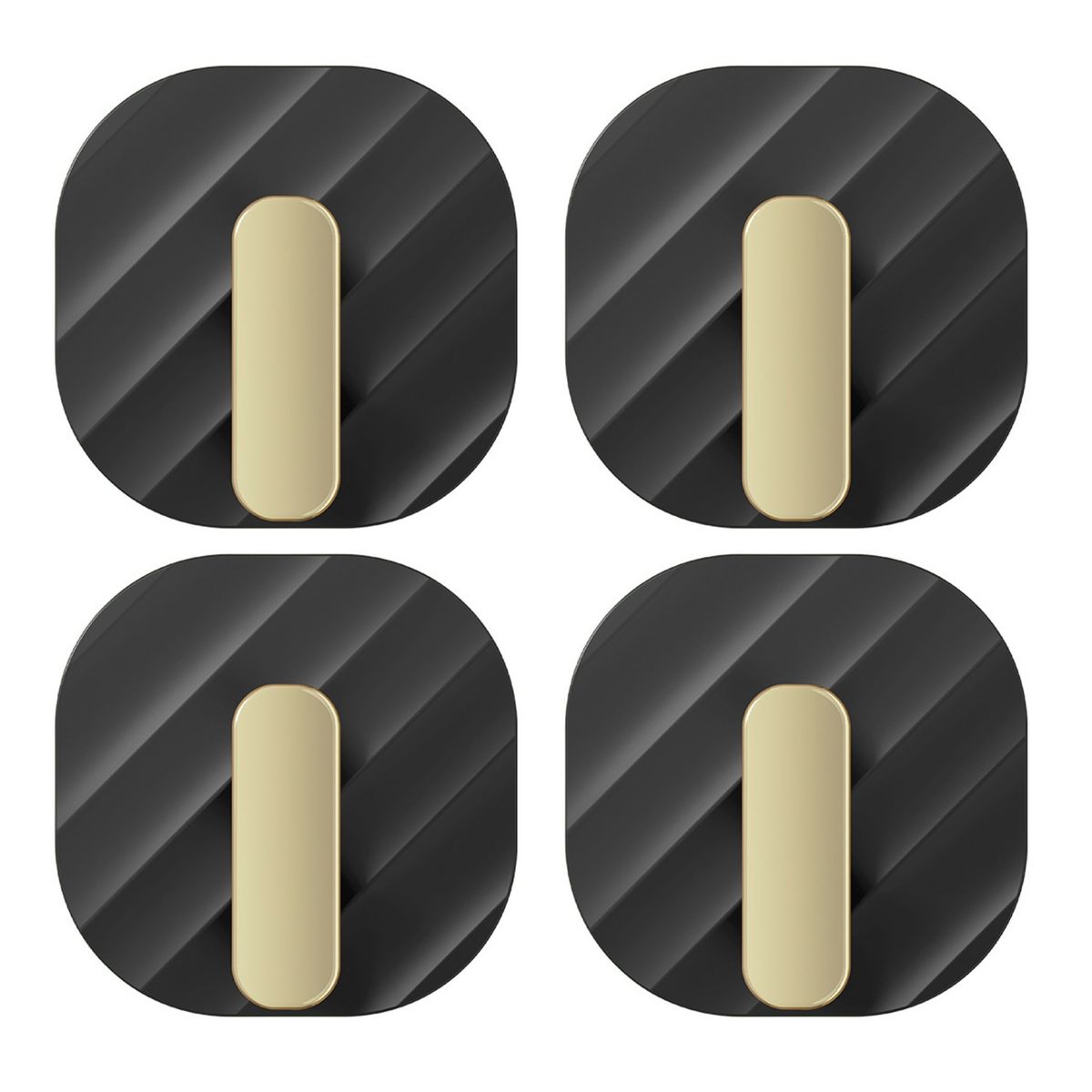 4Pcs Towel Hook Space Saving Coat Hook Black