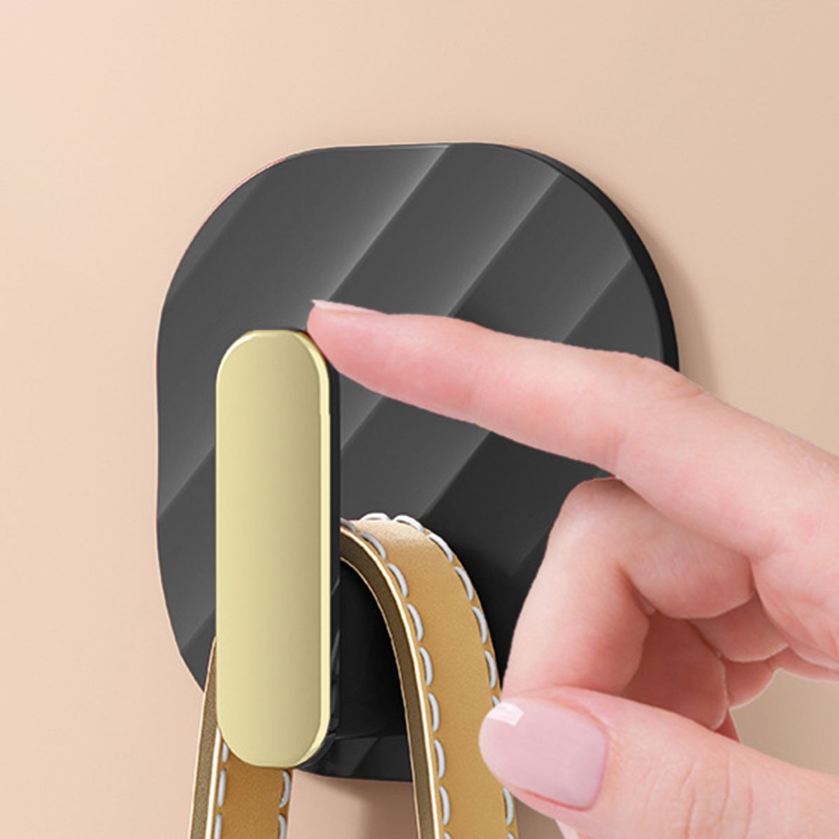 4Pcs Towel Hook Space Saving Coat Hook Black