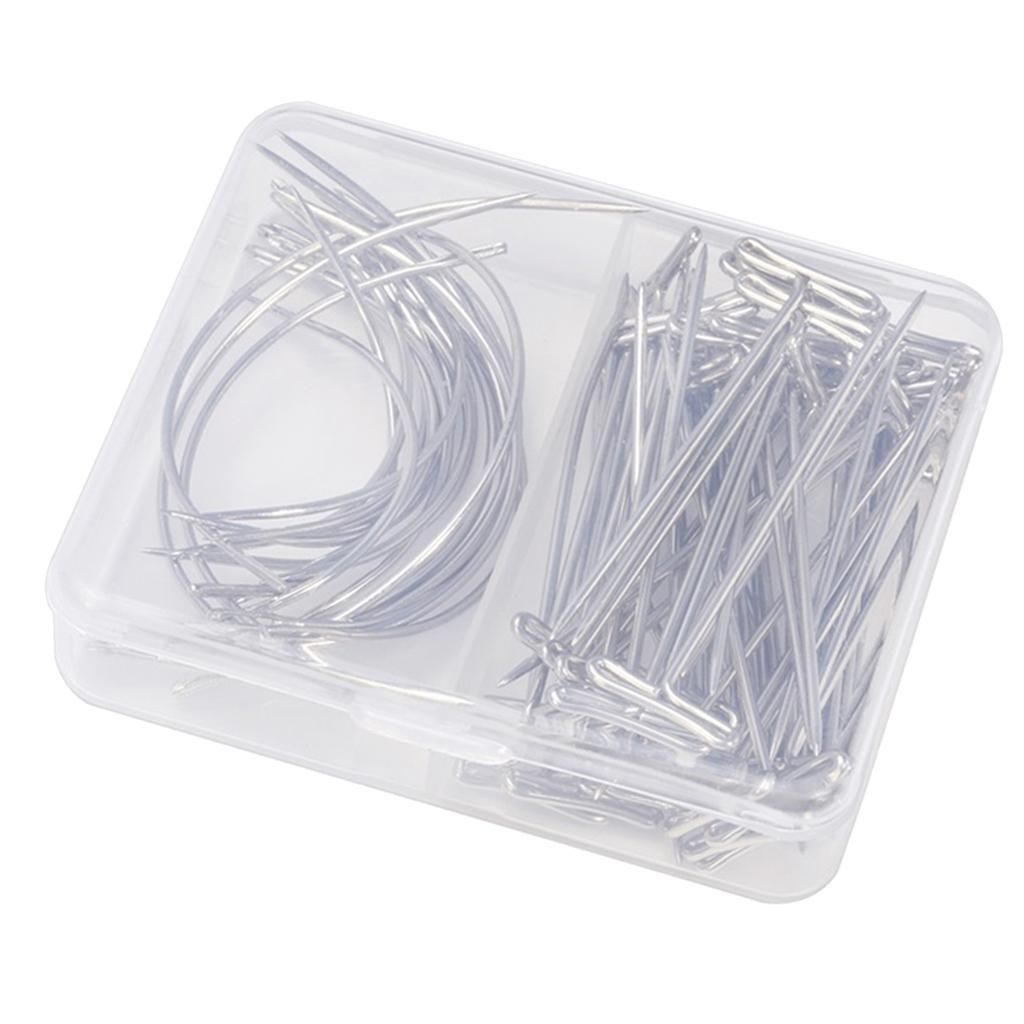 70 Pieces Wig C Curved Needles T Pins For Wig Making, Craft Sewing