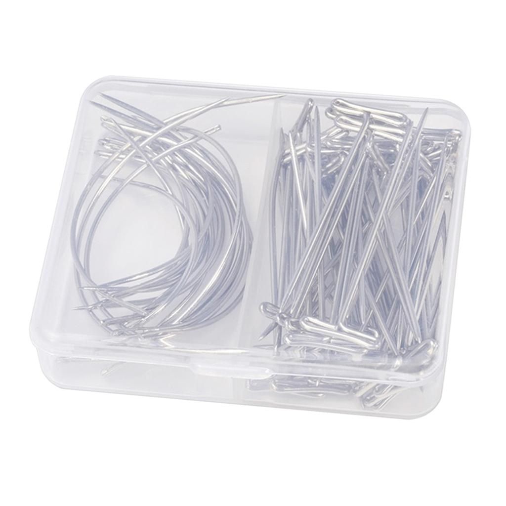 70 Pieces Wig C Curved Needles T Pins For Wig Making, Craft Sewing