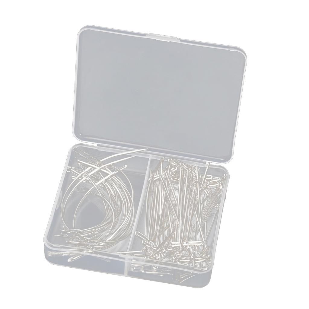 70 Pieces Wig C Curved Needles T Pins For Wig Making, Craft Sewing