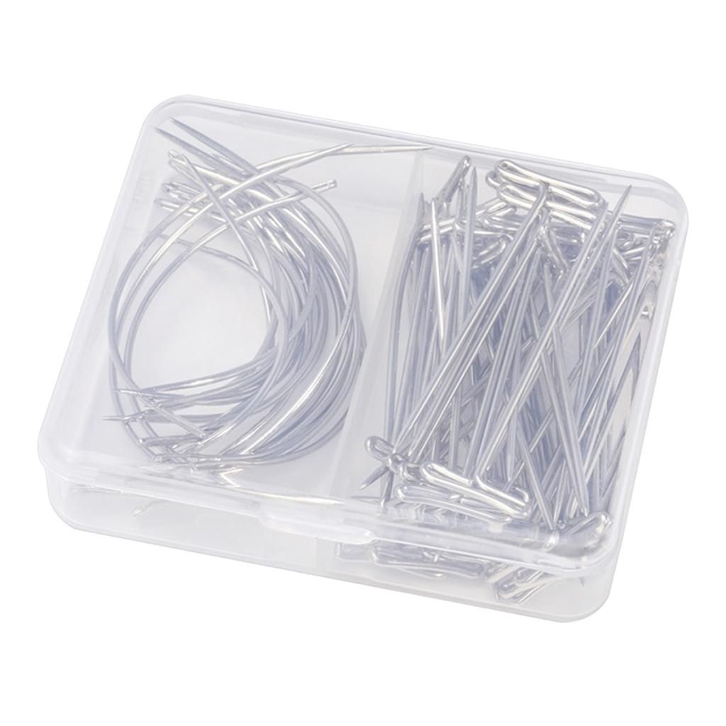 70 Pieces Wig C Curved Needles T Pins For Wig Making, Craft Sewing