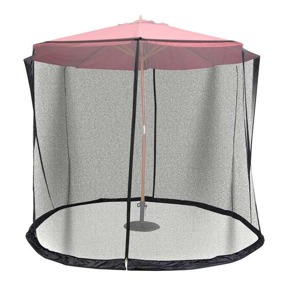 11ft Umbrella Screen Adjustable Umbrella Mesh Netting with Double Zippered Doors for Outdoor Patio Garden