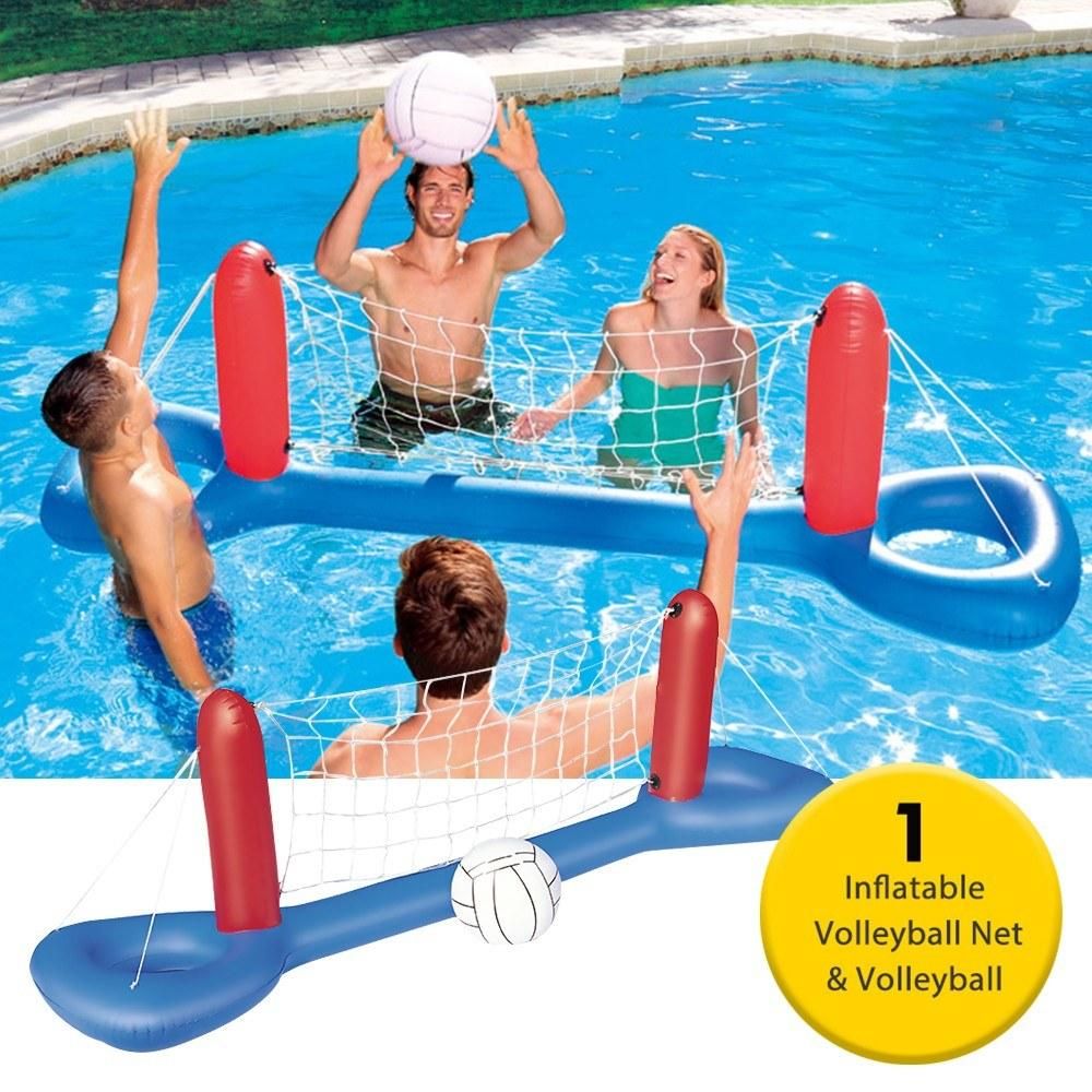 Inflatable Volleyball Net 96.1 x 25.2 inch Volleyball Inflatable Pool Float Set for Kids Adults Swimming Game Toy Summer Floats