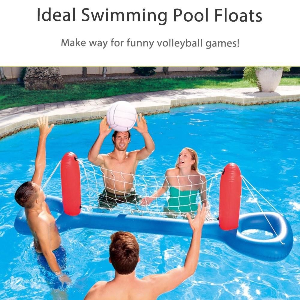 Inflatable Volleyball Net 96.1 x 25.2 inch Volleyball Inflatable Pool Float Set for Kids Adults Swimming Game Toy Summer Floats