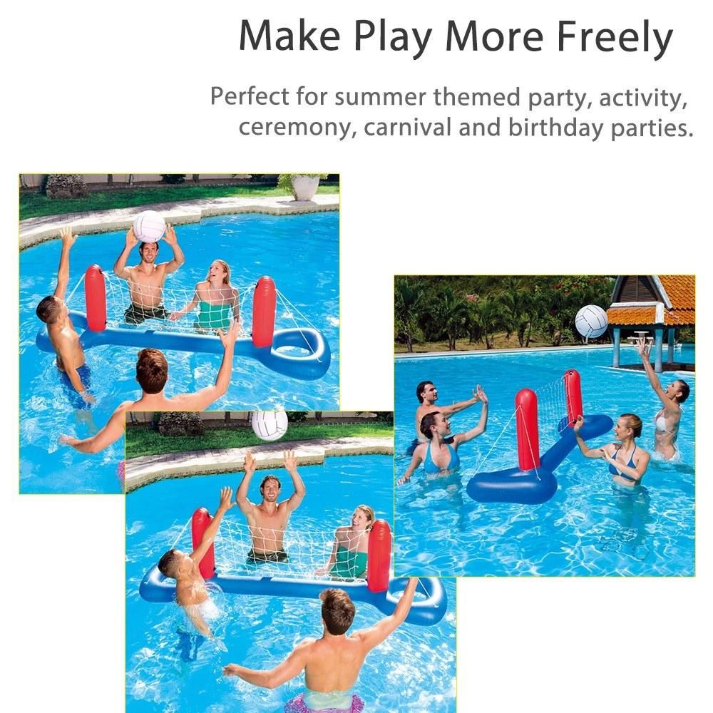 Inflatable Volleyball Net 96.1 x 25.2 inch Volleyball Inflatable Pool Float Set for Kids Adults Swimming Game Toy Summer Floats