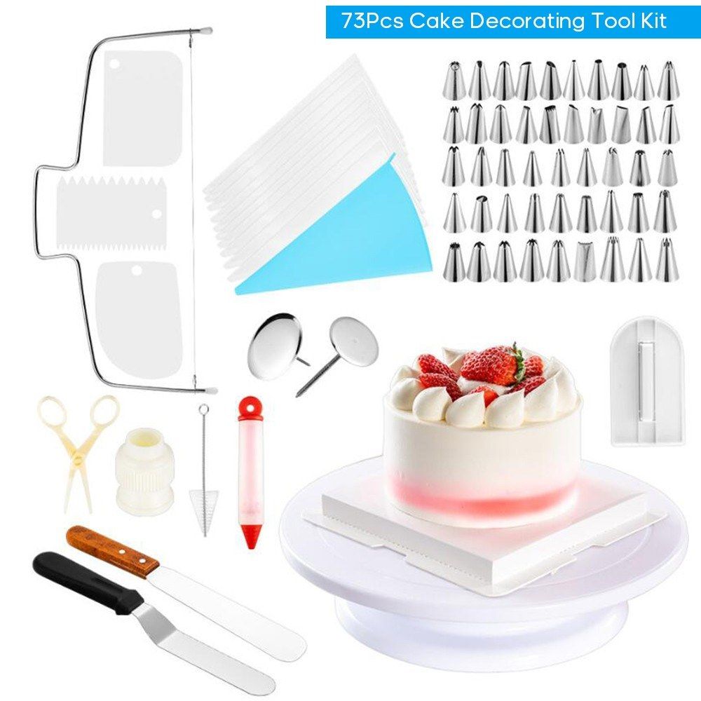 73Pcs Cake Decorating Tool Kit Baking Fondant Supplies