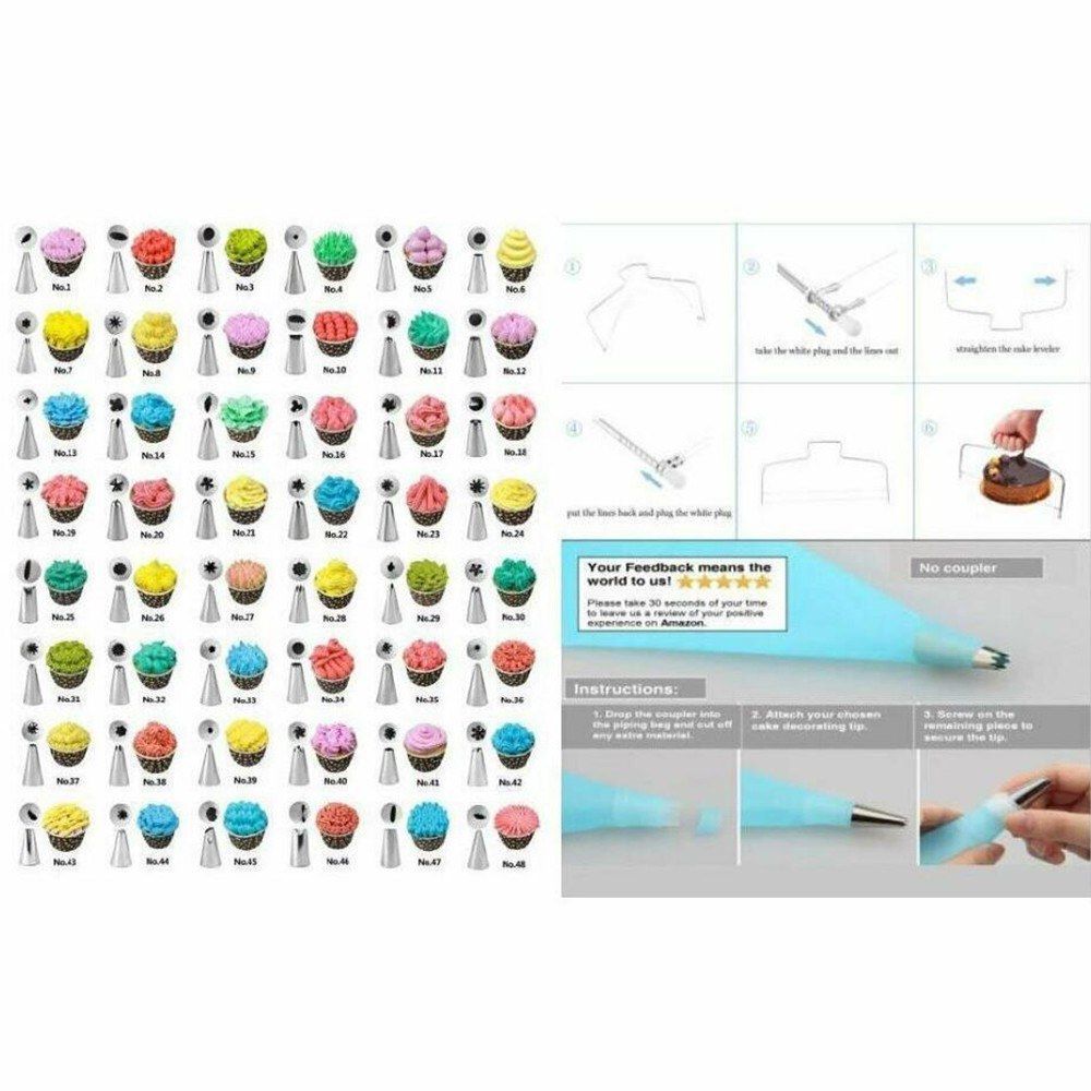 73Pcs Cake Decorating Tool Kit Baking Fondant Supplies