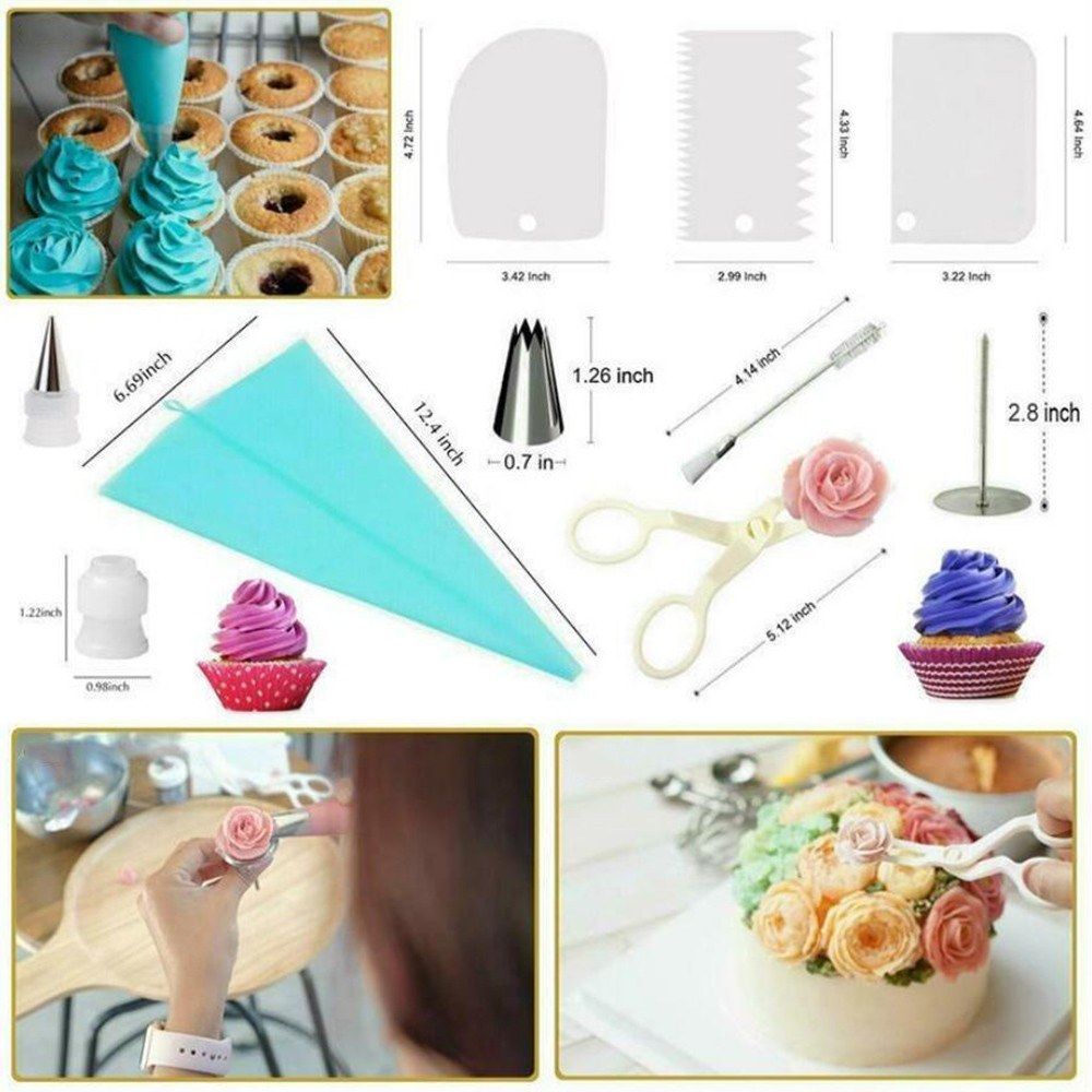73Pcs Cake Decorating Tool Kit Baking Fondant Supplies
